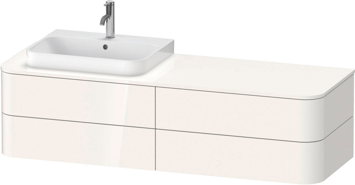 DURAVIT Happy D.2 Konsolenwaschtischunterbau 1600 mm taupe supermatt mit LED-Innenbeleuchtung und Tip-On-Technik