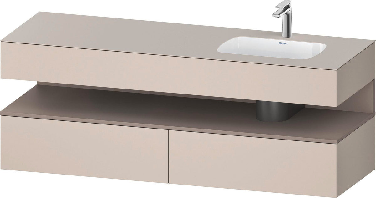 DURAVIT Qatego Einbauwaschtisch mit Konsolenwaschtischunterbau 1600 mm Weiß Matt