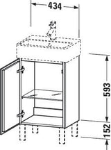 DURAVIT L-Cube Waschtischunterbau 593x434x341 mm, amerikanisch nussbaum, Anschlag links, für Vero Air