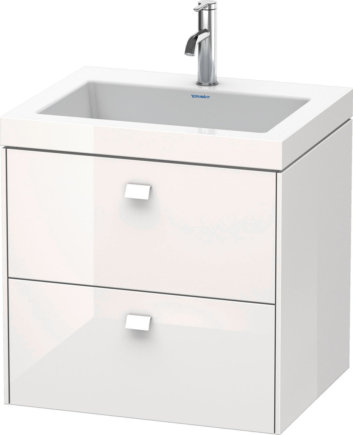 Duravit Brioso c-bonded Waschtischset 613x600x480 mm mit 2 Schubkästen, Chrom/Betongrau Matt