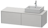 Duravit Waschtischunterbau XSquare 1400 mm wandhängend mit Auszug links, Becken rechts, seidenmatt