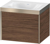 Duravit XViu Waschtischunterbauset c-bonded, 2 Schubkästen, champagner matt/nussbaum dunkel, 600 mm