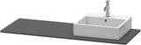 Duravit XSquare Konsole 1400x550mm betongrau matt – 1 Ausschnitt, mit Siphonaussparung