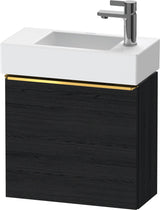 DURAVIT D-Neo Waschtischunterbau 484 mm Eiche Schwarz Matt, 1 Tür, Bronze Griff