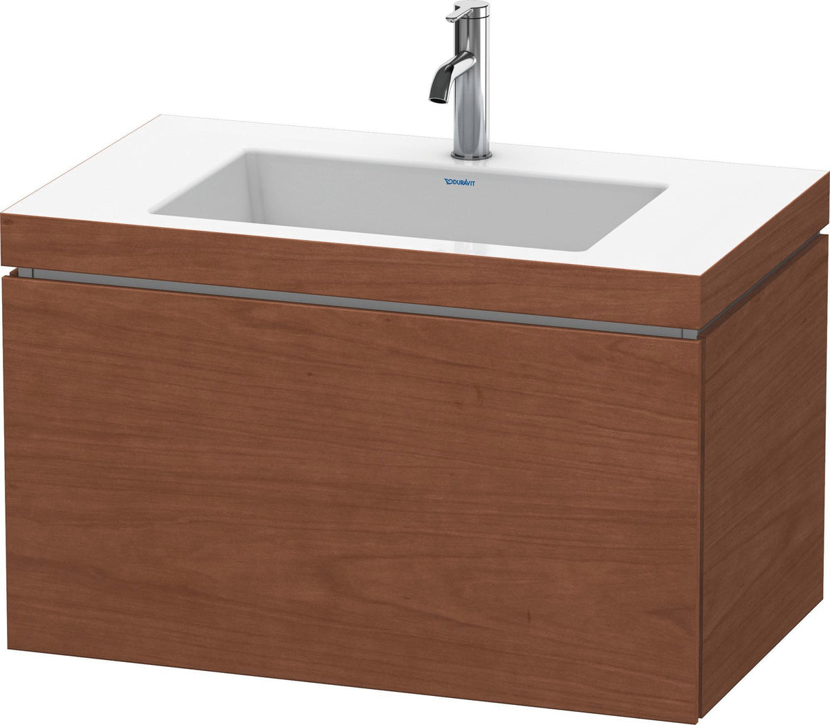 Duravit L-Cube Waschtischset 800 mm mit Vero Air, Amerik. Nussbaum, wandhängend, c-bonded