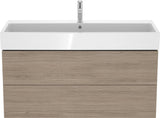 Duravit L-Cube Waschtischunterbau 1184 mm Amerikanisch Nussbaum mit 2 Schubkästen und Tip-On-Technik