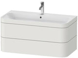DURAVIT Waschtischset Happy D.2 Plus 2 Schubkästen 975x490 mm eiche hell taupe supermatt