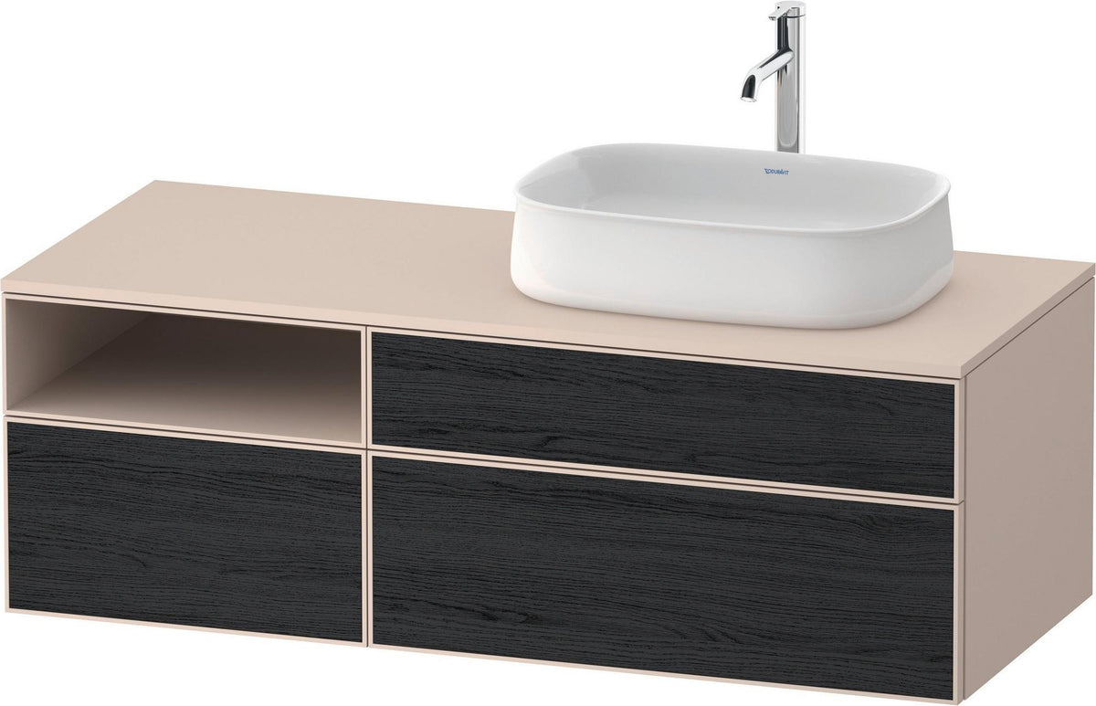 DURAVIT Zencha Konsolenwaschtischunterbau 1300 mm Eiche Anthrazit mit 2 Auszügen