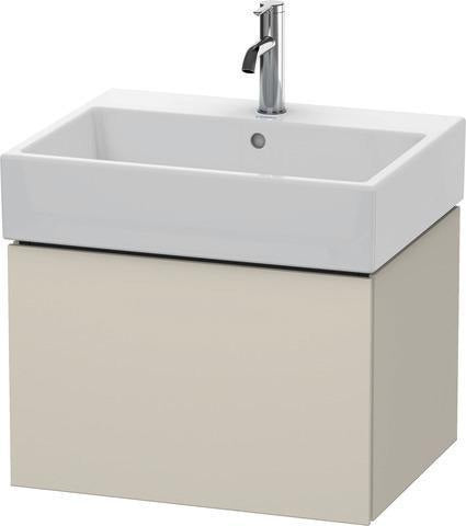 Duravit L-Cube Waschtischunterbau 584 mm taupe supermatt mit Tip-On und Dämpfung