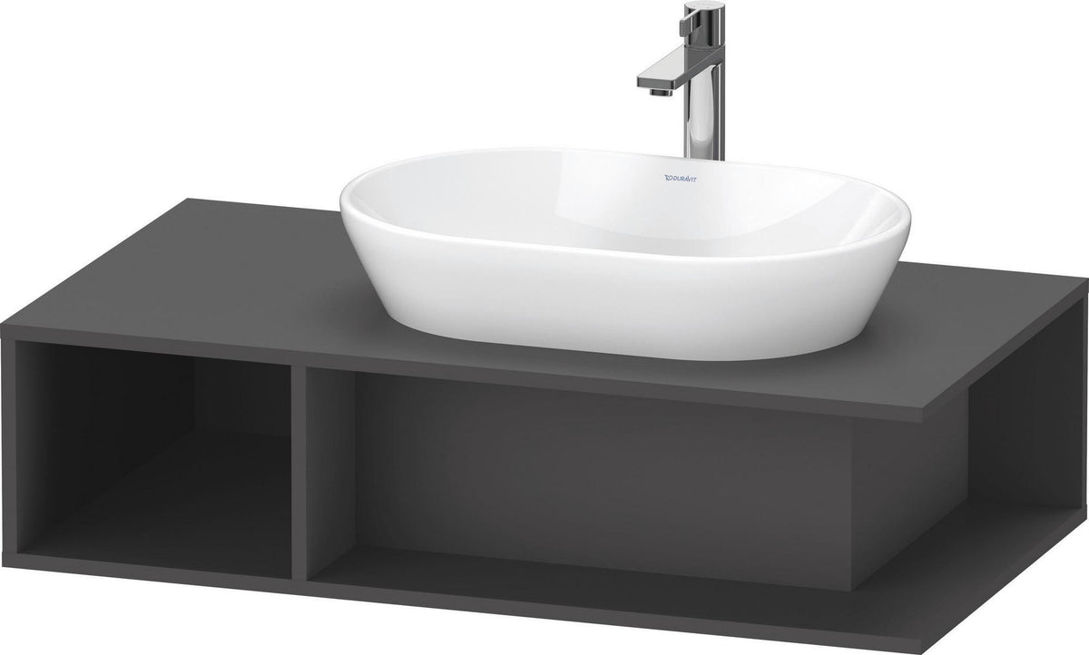 Duravit D-Neo Waschtischunterbau 800 mm Betongrau Matt – Wandhängend, 1 offenes Fach links