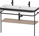 DURAVIT Happy D.2 c-bonded Waschtischset 1175 mm mit Metallkonsole, Taupe seidenmatt