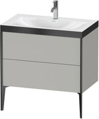 Spanplatte / 2Ausz.,1Hl,schwarz / betongrau matt