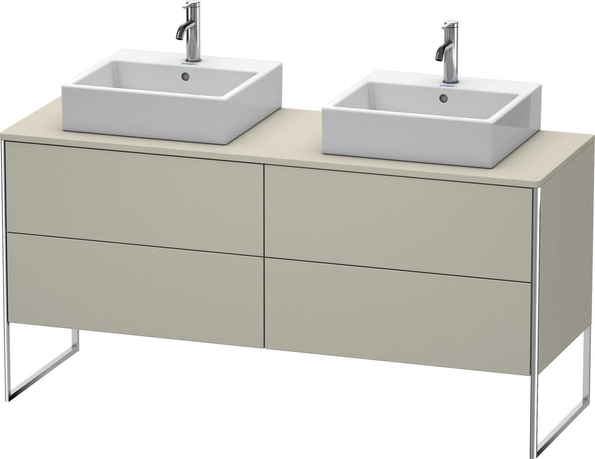DURAVIT XSquare Waschtischunterbau 1600 mm betongrau matt, 4 Schubkästen, Tip-On, bodenstehend
