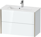 DURAVIT XViu Waschtischunterbau wandhängend 810 mm, 2 Schubladen, champagner matt/weiß matt