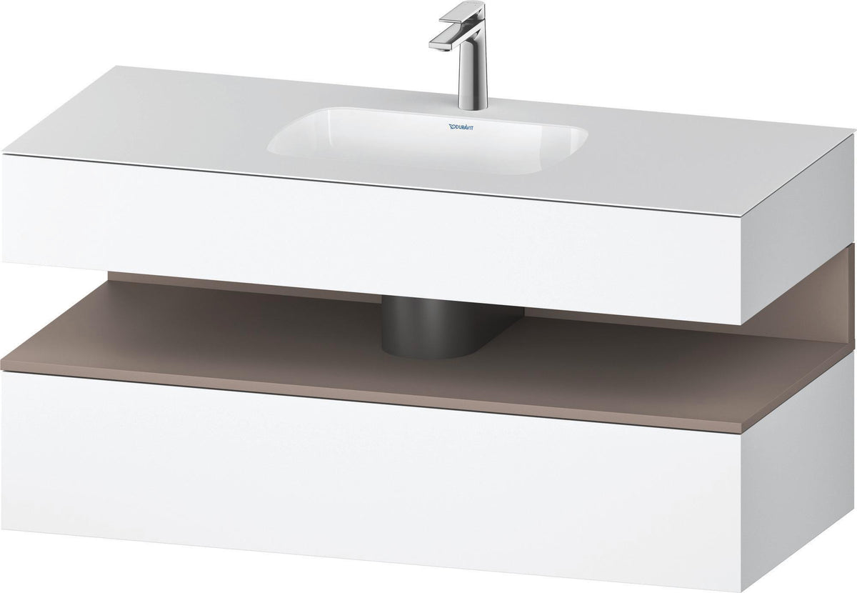 DURAVIT Qatego Studio F. A. Porsche Einbauwaschtisch mit Konsolenwaschtischunterbau 1200 mm Weiß Matt