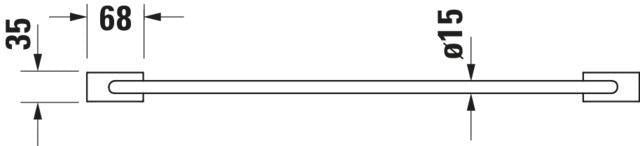 DURAVIT Karree Handtuchablage Chrom 240x668x35 mm – 4 Stangen Wandmontage