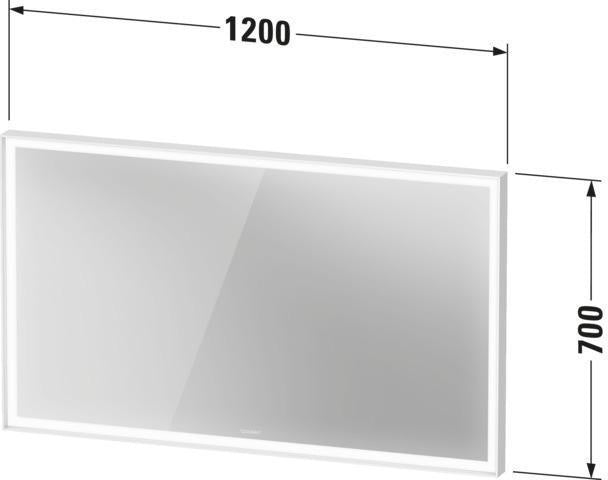 DURAVIT L-Cube Lichtspiegel 650x700mm mit Sensor, LED-Beleuchtung, Spiegelheizung & Kondensschutz, Weiß