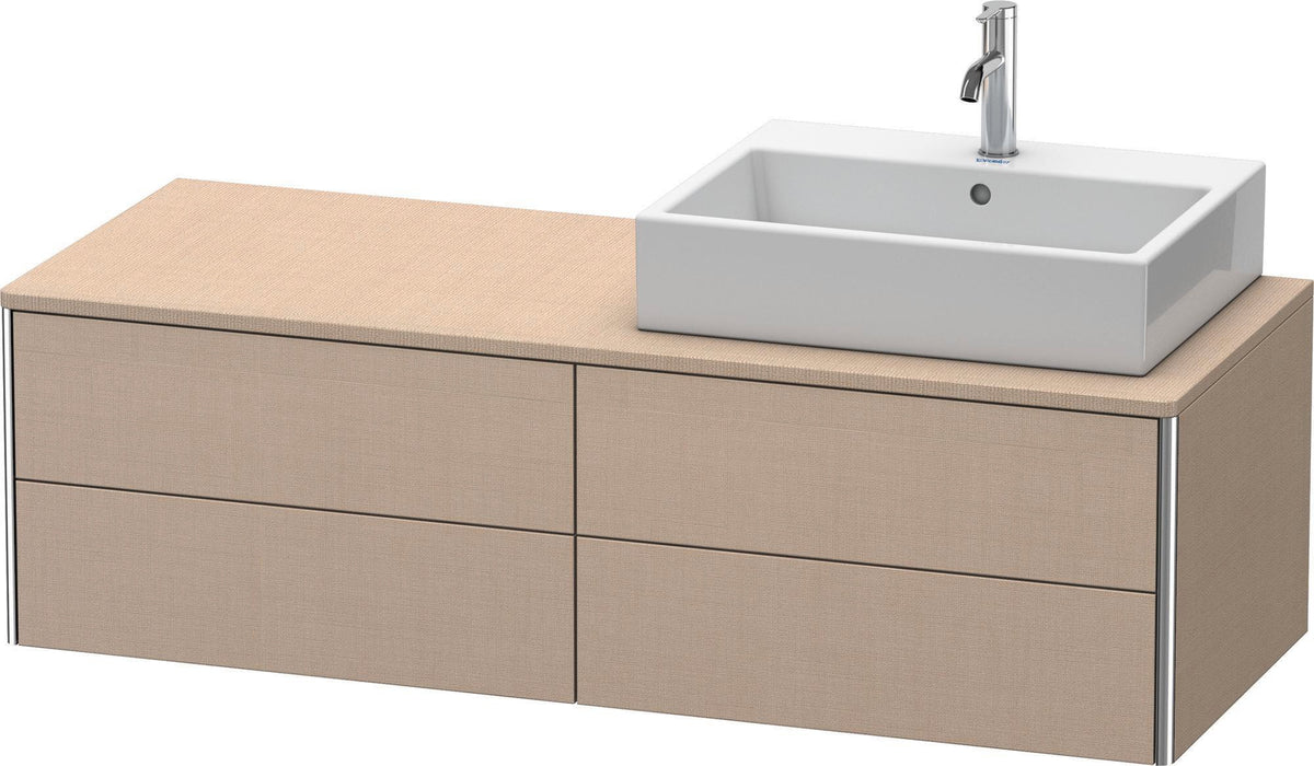 Duravit XSquare Konsolenwaschtischunterbau 1400 mm betongrau matt, 4 Schubkästen, wandhängend