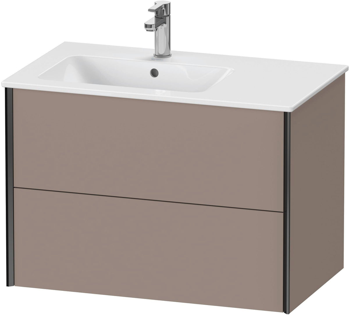 Duravit XViu Waschtischunterbau 810 mm wandhängend mit 2 Schubkästen, weiß matt, für Waschtisch links
