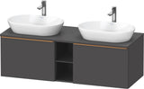 DURAVIT D-Neo Konsolenwaschtischunterbau 1400 mm betongrau matt mit 2 Auszügen und Bronze-Griffen