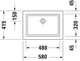 DURAVIT Einbauwaschtisch 2nd floor 580 mm ohne Überlauf und Hahnloch, weiß