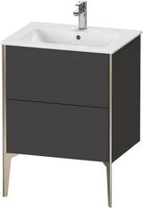 DURAVIT XViu Waschtischunterbau bodenstehend 610 mm, 2 Auszüge, weiß matt – Tip-On & Soft-Close
