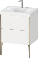 Duravit XViu c-bonded Waschtischset 600 mm weiß bodenstehend mit Push-Open