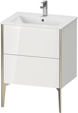 DURAVIT XViu Waschtischunterbau bodenstehend 610 mm, 2 Auszüge, weiß matt – Tip-On & Soft-Close