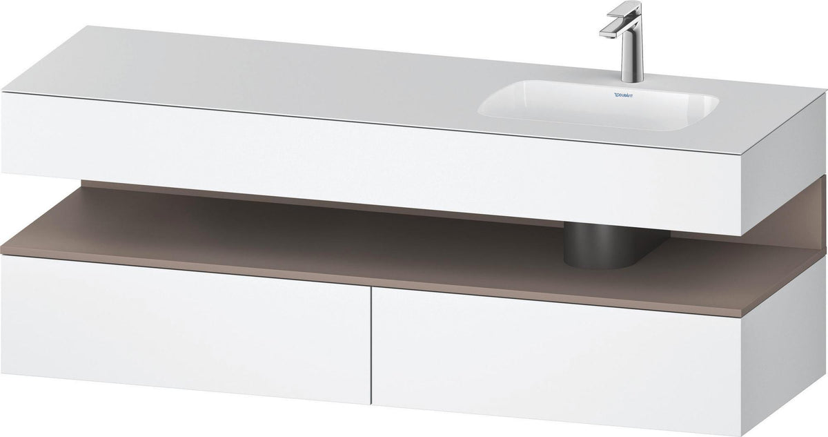 DURAVIT Qatego Einbauwaschtisch mit Konsolenwaschtischunterbau 1600 mm Weiß Matt