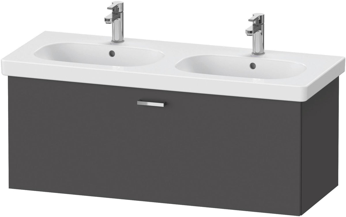 Duravit XBase Waschtischunterbau wandhängend 600 mm, 1 Auszug, weiß matt – montiert