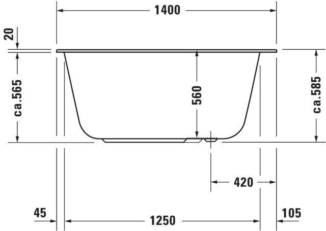DURAVIT DuraStyle Rechteck-Badewanne 1400x800mm weiß Acryl Einbauwanne