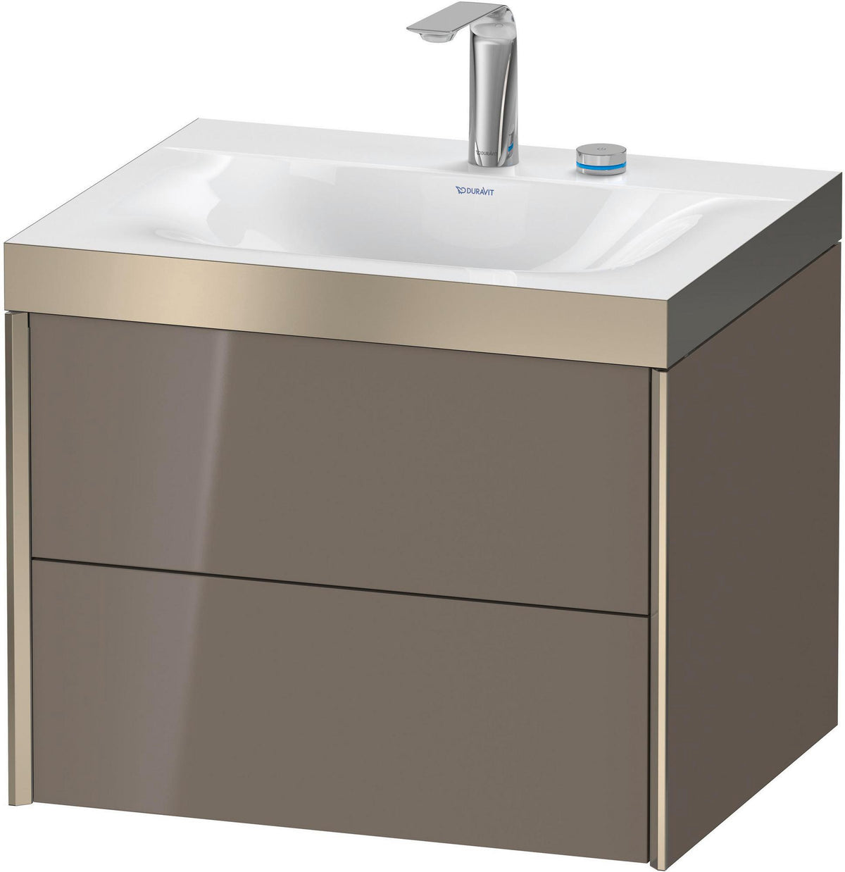 DURAVIT XViu Waschtischunterbau 600 mm mit 2 Schubkästen, champagner matt/dolomiti grey