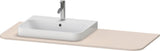Duravit Konsole Happy D.2 1300 mm taupe supermatt – Beckenposition links
