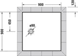 DURAVIT Tempano Duschwanne 800x800x40 mm Weiß – Quadratisch, flächenbündig, Sanitäracryl