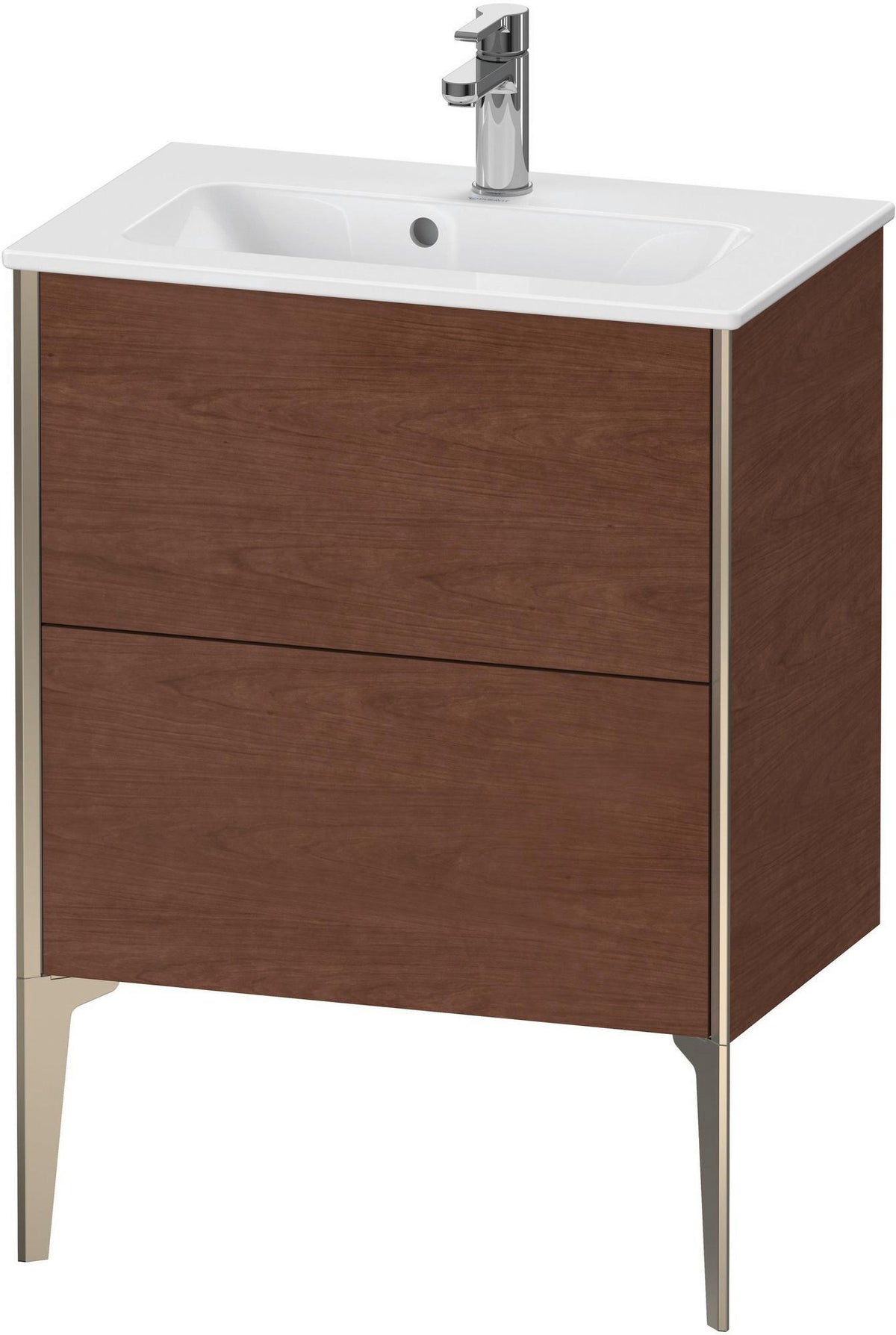 Duravit XViu Waschtischunterbau bodenstehend 610 mm, 2 Auszüge, champagner matt/weiß matt