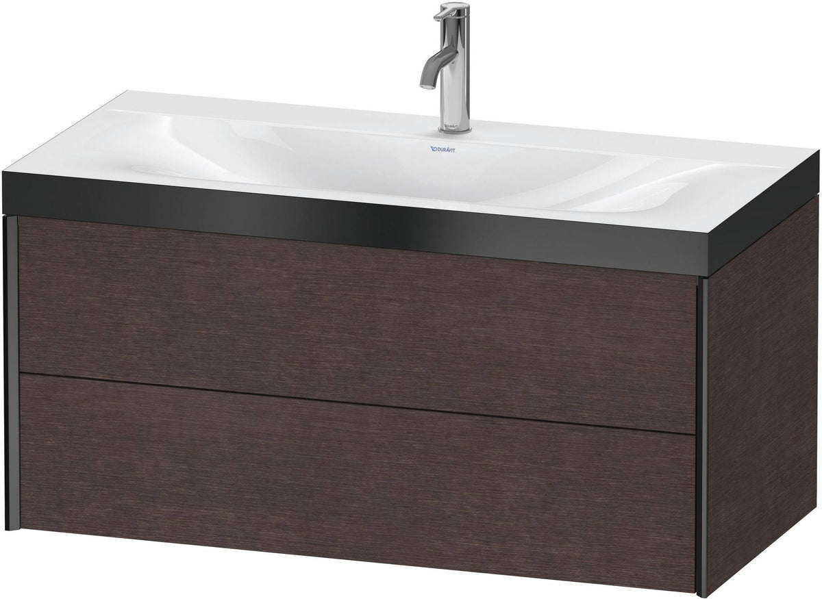 DURAVIT XViu Waschtischunterbauset 1000 mm, 2 Schubkästen, Eiche schwarz matt, c-bonded