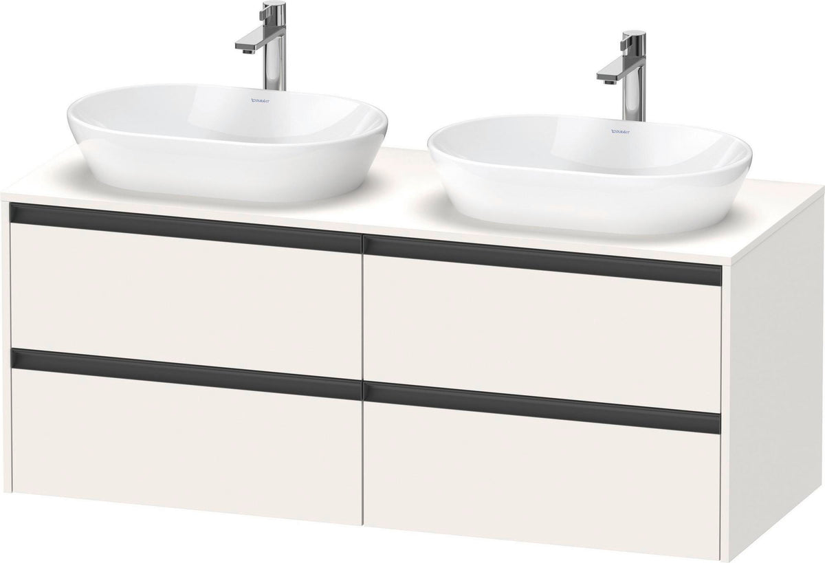 Duravit Ketho.2 Waschtischunterbau 1400 mm betongrau matt mit 4 Schubkästen