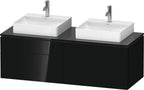 schwarz hochglanz / Mitteldichte Faserplatte (MDF) / 2 Schubkästen, 2 Auszüge