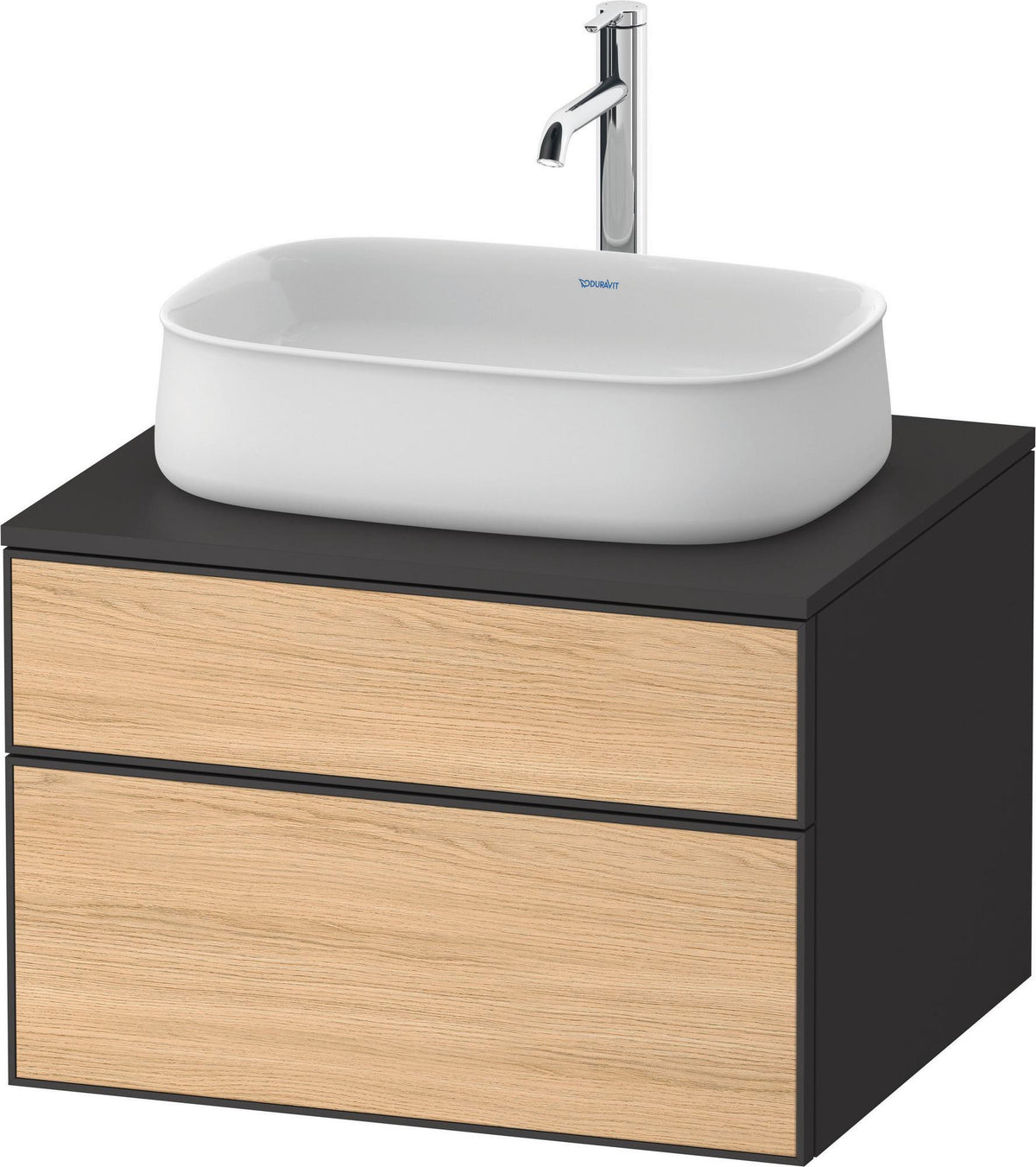 DURAVIT Zencha Konsolenwaschtischunterbau 650 mm Eiche Anthrazit mit Push-Open