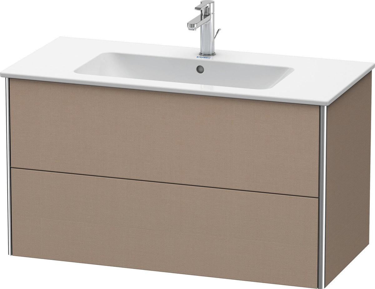Duravit XSquare Waschtischunterbau 1010 mm, 2 Schubkästen, Basalt Matt – Wandhängend mit Tip-On