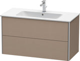 Duravit XSquare Waschtischunterbau 1010 mm, 2 Schubkästen, Basalt Matt – Wandhängend mit Tip-On