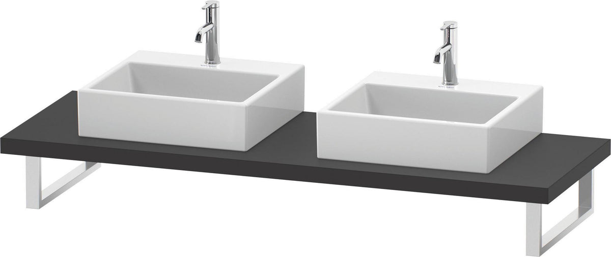 DURAVIT L-Cube Konsole variabel 45 mm weiß matt mit 2 Ausschnitten, 550 mm tief