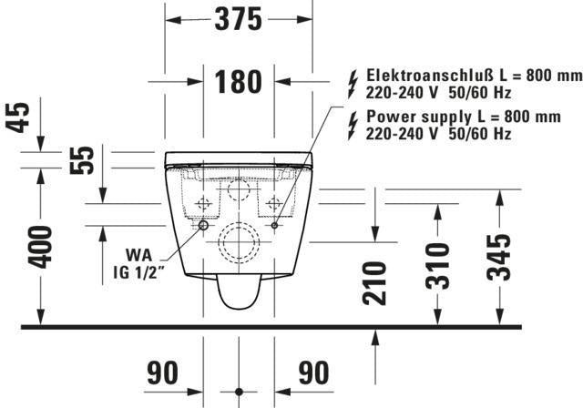 DURAVIT SensoWash D-Neo Kompakt Dusch-WC, weiß, 378x575x405mm, wandhängend, ohne Spülrand