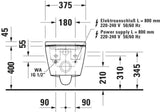 DURAVIT SensoWash D-Neo Kompakt Dusch-WC, weiß, 378x575x405mm, wandhängend, ohne Spülrand