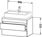 Duravit DuraStyle Konsolenwaschtischunterbau 800 mm Eiche Terra/Weiß Matt – 2 Schubkästen, wandhängend