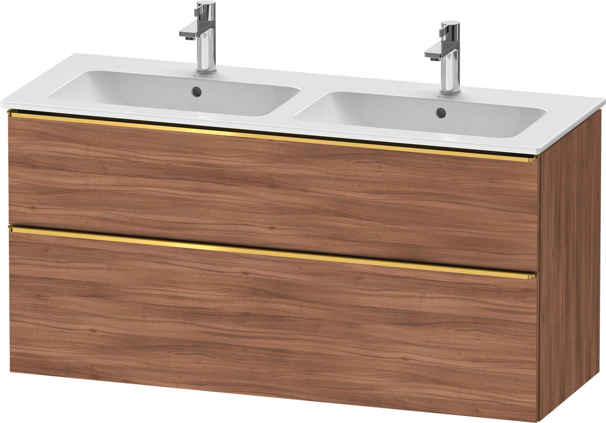 Duravit D-Neo Waschtischunterbau 1280 mm betongrau matt – wandhängend, 1 Auszug, Bronze Griff
