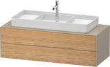 Duravit White Tulip Waschtischunterbau 1300 mm Nussbaum Mitte, wandhängend, Tip-On, 2 Schubkästen