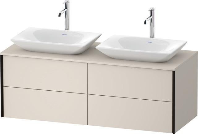DURAVIT XVIU Waschtischunterbau 1400x550mm Champagner Satin-Matt mit Konsolenplatte