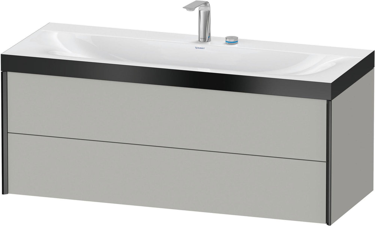DURAVIT XViu c-bonded Waschtischunterschrank 1200 mm, 2 Schubkästen, schwarz matt / betongrau matt