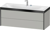 DURAVIT XViu c-bonded Waschtischunterschrank 1200 mm, 2 Schubkästen, schwarz matt / betongrau matt